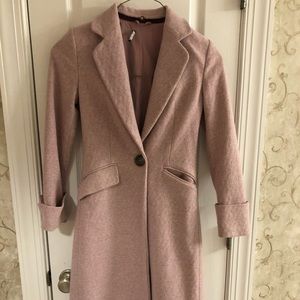 Gorgeous soft pink long winter coat